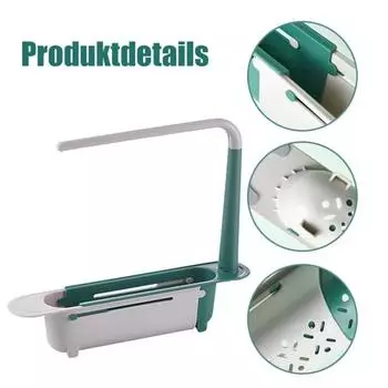 Телескопическая стойка для хранения раковины, универсальная, простая установка, вентилируемая, сушилка для посуды, расширяемая жёлтый