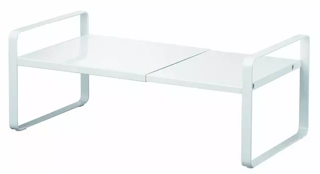 Телескопическая стойка для хранения Yamazaki Jitsugyo 5399, 2 яруса, белая, примерно Ш27-45XГ20XВ15,2 см, экономящая место полка для хранения в виде башни