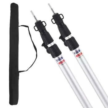 Телескопическая стойка для палатки CAPASTEC, телескопическая стойка с сумкой для хранения, регулируемая длина, набор из 2 инструментов для установки палатки, серебристый, 95-230 см