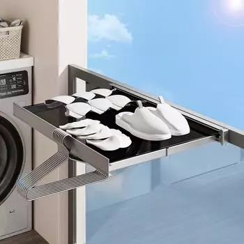 Телескопическая сушилка для белья Gao Wenhai для балкона — без проколов и невидимая 44cm 6 Hooks