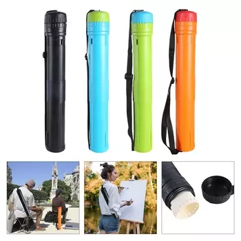 Телескопическая тубус для плакатов, выдвижная тубус для плакатов с ремнем, телескопическая тубус для транспортировки произведений искусства, чертежей, свитков документов чёрный