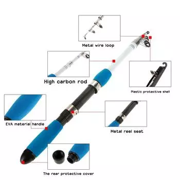 Телескопическая удочка 1,0/1,6/1,8 м, сверхжесткая профессиональная рыболовная удочка для литья, снасти для морской удочки 1.0 m