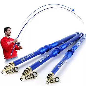 Телескопическая удочка 2,1-2,7 м, морская туристическая спиннинговая удочка, удочки 2.1 m