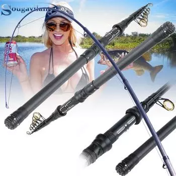 Телескопическая удочка 2,1-2,7 м, спиннинговая удочка из углеродного волокна, спортивная удочка для путешествий на открытом воздухе 1.8M