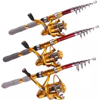 Телескопическая удочка HH 2,1–3,0 м и комбинированная спиннинговая катушка AF13 + 1BB, рыболовные снасти для рок-лодки 1