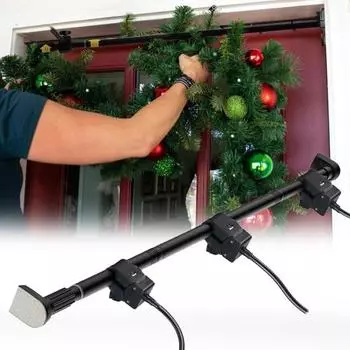 Телескопическая вешалка для гирлянд, регулируемая, простая в установке, прочная, не подверженная повреждениям, держатель для рождественских украшений, венки