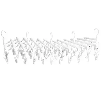 Телескопическая вешалка Sawafuji Free Pincher 59 с 59 зажимами Белоснежка Сделано в Японии Прачечная Наружная Внутрення Сушка Балкон Балконная Одежда