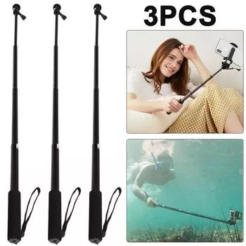 Телескопическая выдвижная штанга для селфи-палки с креплением на штатив для GoPro