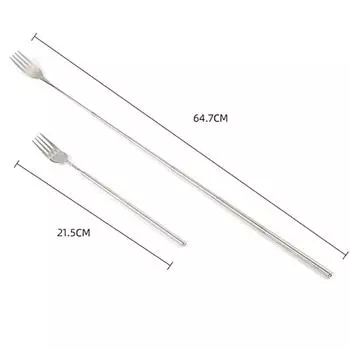 Телескопическая выдвижная вилка из нержавеющей стали для ужина, фруктов, десерта, длинных столовых приборов, вилки для барбекю, мяса, кухонная столовая посуда, столовые приборы