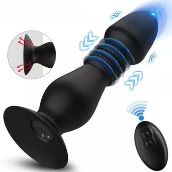 Телескопические анальные вибраторы Беспроводной толкающий дилдо Анальная пробка Вибраторы Мужской массажер простаты Анальный мастурбатор Секс-игрушки для мужчин