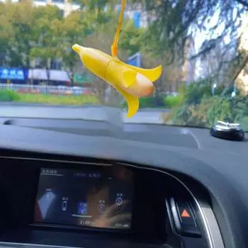 Телескопические подвески на зеркало заднего вида автомобиля, чувствительные к ультрафиолетовому излучению, брелок для ключей, автомобильный брелок Banana Pendant