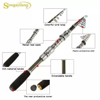 Телескопические удочки Сверхтвердая сверхлегкая карбоновая удочка Мощная и высокочувствительная удочка Pesca 1.8 m