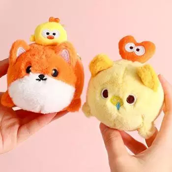 Телескопический брелок для ключей «Летающая собака», креативный брелок-щенок на шнурке, растягивающийся кулон в виде свиньи, пара orange-dog