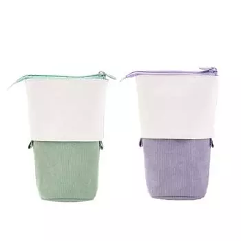 Телескопический держатель для ручки-карандаша Чехол для канцелярских принадлежностей Вельветовая сумка-трансформер-стойка One Size зелёный