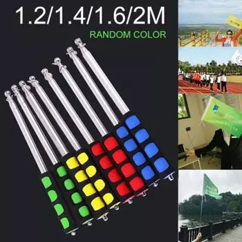 Телескопический флагшток из нержавеющей стали с губчатой ручкой для гида 1,2/1,4/1,6/2 м 1.2M