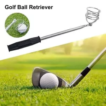 Телескопический инструмент для извлечения мячей для гольфа из нержавеющей стали, инструмент для извлечения мячей из воды, инструмент для подбора мячей, аксессуары для гольфа чёрный