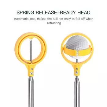 Телескопический инструмент для захвата мяча для гольфа с пружинным выпуском, готовая головка для водоема, пруда белый