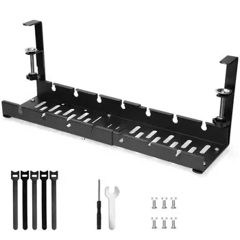 Телескопический кабельный лоток Holotap, органайзер для кабелей под столом, лоток для прокладки кабелей, организация хранения, простая установка, не требует сверления, изготовлен из стали Ultra