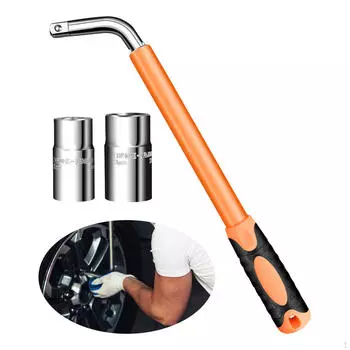 Телескопический ключ для колесного ключа, гайка для колес из хром-ванадиевой стали, удлиняемая шина чёрный