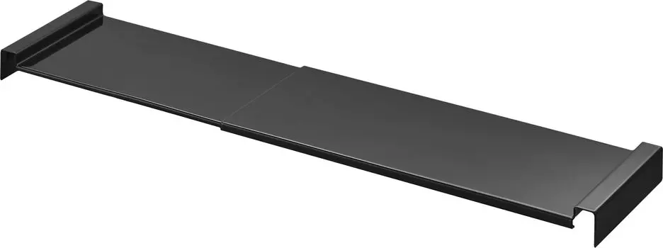 Телескопический кухонный ящик Yamazaki Jitsugyo, средняя полка, черный, Ш37~64 x Г15 x В3 см, увеличенная вместимость, глубокий ящик, 2 уровня хранения 1730