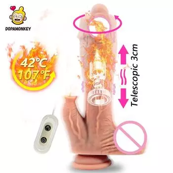 Телескопический пенис для облизывания языка с проводным дистанционным управлением, стимулятор клитора точки G, подогрев, большой фаллоимитатор, вибратор с присоской