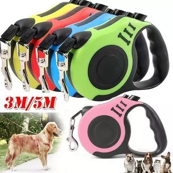 Телескопический поводок для собак, поводок для щенков, поводок для собак, удлинитель для прогулок для собак средних размеров, товары для животных 3 m красный