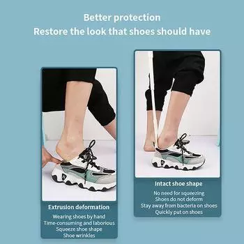 Телескопический рожок для обуви с длинной ручкой, гибкий подъемник для обуви, инструмент в форме ложки, рожок для обуви