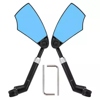 Телескопический руль велосипеда зеркало заднего вида набор из 2 регулируемых плоскостей вращающихся стеклянных линз велосипед заднего вида подходит для велосипеда шкив электровелосипеда чёрный