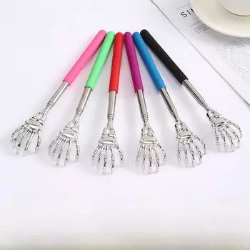 Телескопический щекочущий массажер Ghost Hand из нержавеющей стали зелёный