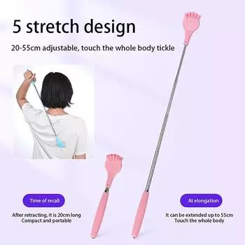Телескопический скребок для спины с пятью секциями, массажер для зуда, скребок для спины, массажный скребок для спины, инструмент против зуда синий