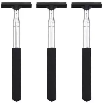 Телескопический скребок для зеркала заднего вида, выдвижной двухсторонний стержень, очиститель окон, скребок, щетка для стеклоочистителя, инструмент для чистки стекла чёрный