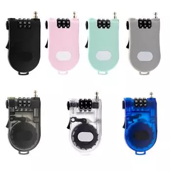 Телескопический тросовый замок для мотоциклетного шлема, парольный замок, дорожные аксессуары, кодовый замок для багажа чёрный