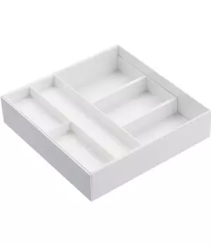 Телескопический выдвижной лоток для столовых приборов Yamazaki Jitsugyo, белый, W25 xx, выдвижной ящик для столовых приборов 3384 и прибл.. Д24.6~45 В5.7см