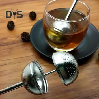 Телескопический заварочный шарик для чая Фильтр для кофе из нержавеющей стали с усиленным ароматом и чистым завариванием Идеально подходит для листового чая и кофе серебряный