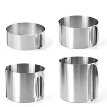 Телескопическое кольцо для мусса из нержавеющей стали 430, 6-30 см, нержавеющее, с масштабом 6 см, 8,5 см, 12 см, 15 см, повышенное кольцо для выпечки торта для семейных пекарных комнат Height 8.5cm