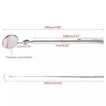 Телескопическое смотровое зеркало 55 см, инструмент для ремонта автомобиля, расширяется до 22 дюймов, 55 см, универсальный