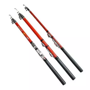Телескопическое удилище для ловли со скал с короткой секцией - стекловолокно, малое, для морской/трансграничной рыбалки. 1.5M красный