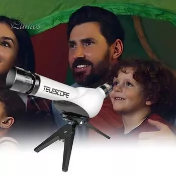 Телескопы для детей и начинающих. Астрономический телескоп с высоким разрешением и несколькими линзами. Портативный дорожный монокулярный телескоп для наблюдения за звездами на открытом воздухе. белый