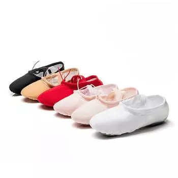 Телесного цвета, без кожи, парусиновая мягкая подошва, детская танцевальная обувь для йоги, тренировочная обувь, балетная обувь для взрослых 34 красный