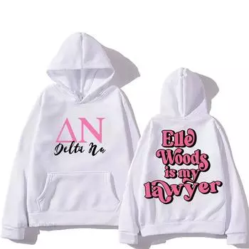 Телевидение Блондинка в законе с капюшоном Графический принт Флис Модная толстовка Классика Кино и Телевидение Ретро Повседневный Унисекс Пуловеры XS белый