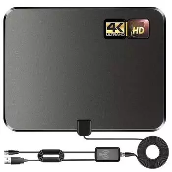 Телевизионная антенна - цифровая антенна с поддержкой телевидения 4K 1080p антенна Цифровая телевизионная антенна HD для помещений Smart TV сигнал чёрный