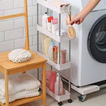 Тележка для хранения на колесах Большая вместимость Многослойная выдвижная полка для кухонного органайзера с легким доступом B