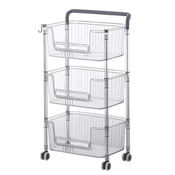 Тележка для хранения на колесиках, устойчивая, стильная, многофункциональная, прочная, мобильная тележка-органайзер для хранения вещей 3 Tier