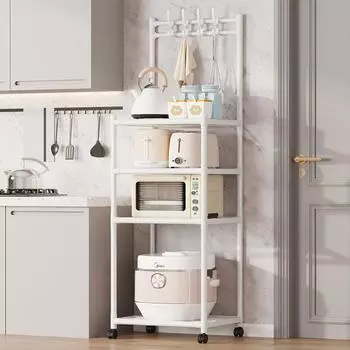 Тележка для хранения стеллаж для кухонных принадлежностей бытовые полки для микроволновых печей напольные многоуровневые легко собираемые кухонные полки для хранения