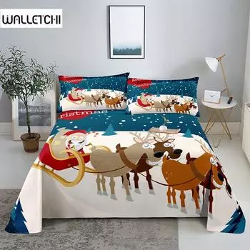 Тележка для лося 0,9/1,2/1,5/1,8/2,0 м Цифровая печать Полиэстер Простыня с наволочкой Постельное белье с принтом 150X230cm(2Pcs)