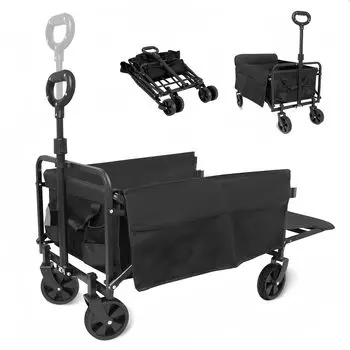Тележка для переноски SOTCAR Carry Wagon большой емкости 150 л, тележка для переноски на открытом воздухе, задний борт может быть открыт, грузоподъемность 180 кг, складная тележка для кемпинга одним нажатием