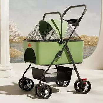 Тележка для перевозки домашних животных, тележка для перевозки собак, тележка для кошек, маленькая и легкая, складная, для прогулок, коляска для перевозки собак