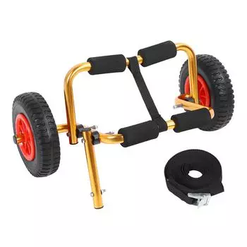 Тележка для перевозки каноэ с 10-дюймовыми сплошными шинами, регулируемая, складная, алюминиевая, универсальная, подходит для каякинга Sm