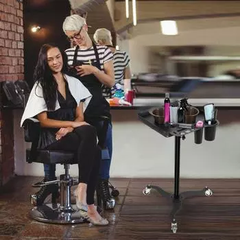 Тележка для салона красоты с регулируемой высотой, роликовый поднос для салона красоты, холоднокатаный поднос для татуировки с 3 колесами для СПА-салона, парикмахерской, клиники UNITED KINGDOM