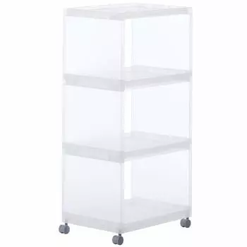 Тележка для сборки MUJI из полипропилена с роликами, 3 яруса, ширина 29 см x глубина 41,5 см x высота 83 см 15253807